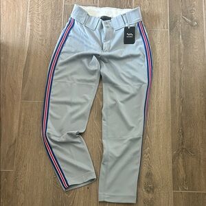 Boombah 28 Grey with Red and Blue Stripes baseball pants NWT